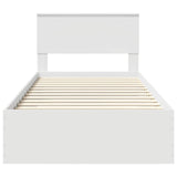 Bed Frame with Headboard White 100 x 200 cm Engineered Wood 3410931