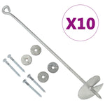 ZNTS Earth Anchors 10 pcs 10x60 cm Galvanised Metal 145503