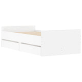 Bed Frame with Drawers without Mattress White 100x200 cm 3207364