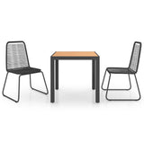 Dining Set Black and Brown PVC Rattan Compact Lightweight 3060124
