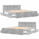 Bed Frame with Headboard without Mattress Concrete Grey 160x200 cm 3295551