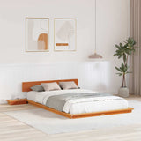 Bed Frame Brown 140 x 190 cm Wood 872406