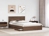 Bed Frame with Drawer Brown Oak 120 x 190 cm Engineer Wood 3411144