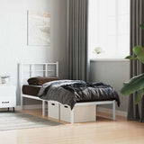 Metal Bed Frame without Mattress with Headboard White 80x200cm 355601