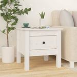 ZNTS Side Tables 2 pcs White 40x40x39 cm Solid Wood Pine 813787