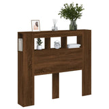 LED Headboard Brown Oak 120x18.5x103.5 cm Engineered Wood 837343