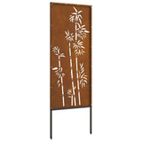 Garden Privacy Screen Floral Rusty 50 x 140 cm Weathering Steel 876300