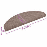 Stair Mats Self-adhesive 30 pcs 65x21x4 cm Light Brown Half Round Large 3365655