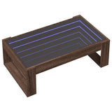 Coffee Table with Infinity LED Brown Oak 90x53x30 cm 847643