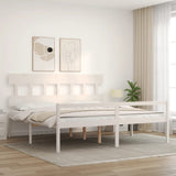 Senior Bed without Mattress White 200x200 cm Solid Wood 3195437