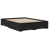 Bed Frame Black Engineered wood Double Bed Bed Frame 3280399