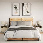 ZNTS Wall-mounted Bedside Cabinets with LED Lights 2 pcs Sonoma Oak 852066