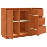 Sideboard Brown Oak 111 x 34 x 75 cm Solid Pine Wood 869877