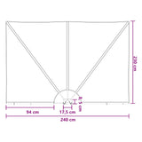 Balcony Privacy Screen 240 x 160 cm Polyester Rectangular 42037150