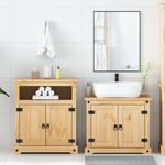 ZNTS 2 Piece Bathroom Furniture Set Corona Solid Wood Pine 3334637