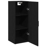 Wall Mounted Cabinet Black Oak 34.5x34x90 cm Engineered Wood 862171