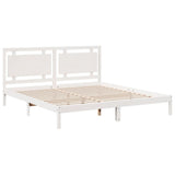 Extra Long Bed Frame without Mattress White 180x220 cm Solid Wood 3309206