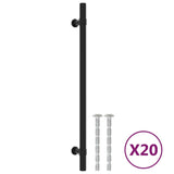 Cabinet Handles 20 pcs Black 224 mm Stainless Steel 3203696