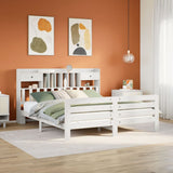 Bookcase Bed without Mattress White 180x200 cm Super King Solid Wood Pine 3309972