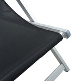 Beach Chair Set of 2 Black Aluminium, Textilene Compact 360168