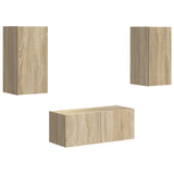 TV Cabinet Set Wall-mounted 6 pcs Sonoma Oak Engineered Wood 3409062