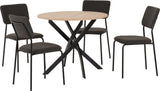 ZNTS Sheldon Round Wooden Top Dining Set 400-401-280