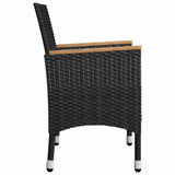 Garden Dining Set Black Solid acacia wood 5 Piece 3095866
