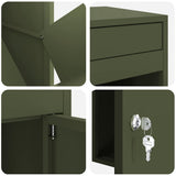 Parcel Drop Box with Storage Olive green 41 x 38 x 103 cm Steel 874936