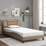 Bed Frame with LED without Mattress "Hvar" Cappuccino 100x200 cm 3213917