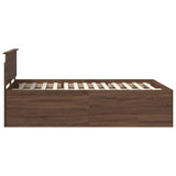 Bed Frame with Headboard Brown Oak 140 x 200 cm Engineered Wood 3408584