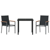 Garden Dining Set 3 pcs Black Powder-coated Steel 3379086