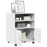 Rolling Cabinet White 60x48x81 cm Engineered Wood 853164