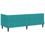 Corner Bed Frame with Headboard Turquoise 80 x 200 cm Velvet 42016336
