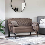 Bench Brown 119.5 x 64.5 x 75 cm Faux Leather 42019296