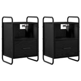 Hanging Bedside Cabinet 2 pcs Black Oak 40 x 30 x 60 cm 8013567