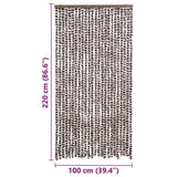 Insect Curtain Brown and White 100x220 cm Chenille 325453
