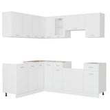 Kitchen Cabinet Set White Engineered wood, Glass Large 3067665