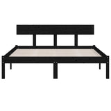 Bed Frame without Mattress Black Solid Wood 160x200 cm 810161