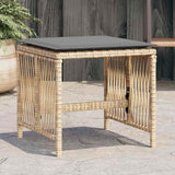 Garden Stools with Cushions 4 pcs Mix Beige 41x41x36 cm Poly Rattan 365061