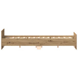Bed Frame Artisan Oak Engineered wood, Solid Pinewood, Plywood Slats 3328779