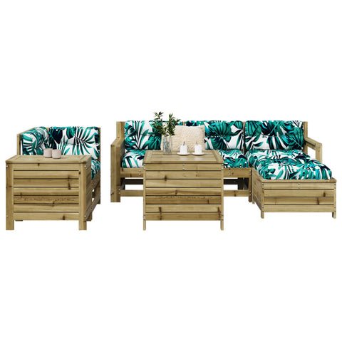 ZNTS 7 Piece Garden Sofa Set Impregnated Wood Pine 3250515