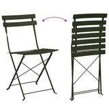 Garden Folding Chair Folding 2 pcs Green 42 x 46 x 82cm Metal 42002955