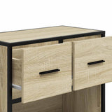 Bedside Cabinet Sonoma Oak 60x31x60 cm Engineered Wood and Metal 848695