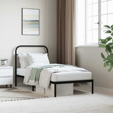 Bed Frame Black Powder-Coated Steel Single Industrial Bed Frame 352571