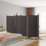 6-Panel Room Divider Brown 520x180 cm Fabric 350271