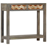 ZNTS Console Table Grey 86x30x76 cm Solid Mango Wood 282737