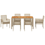 Garden Dining Set 7 pcs Beige Poly rattan 3334920
