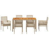 Garden Dining Set 7 pcs Beige Poly rattan 3334920
