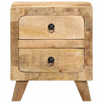 ZNTS Bedside Cabinet 40x32x46 cm Solid Wood Rough Mango 4104511