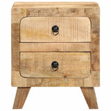 ZNTS Bedside Cabinet 40x32x46 cm Solid Wood Rough Mango 4104511